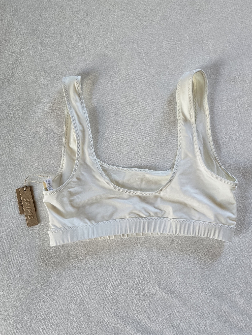 SKIMS▪️Recycled Swim Scoop Tank Bikini Top in Cotton - Picture 2 of 8